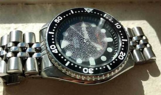 Damaged dive watch (courtesy /twistedbezel.com)