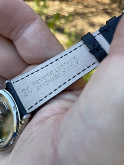 stitched leather strap