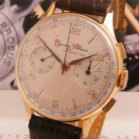Vintage Cuervo Y Sobrinos chronograph
