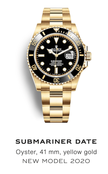 Black Dial Rolex Submariner with Black Bezel on a Gold Bracelet